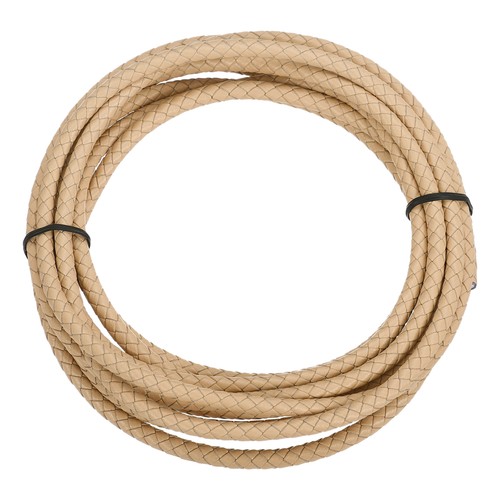 Braided leather cord - braided, 5mm