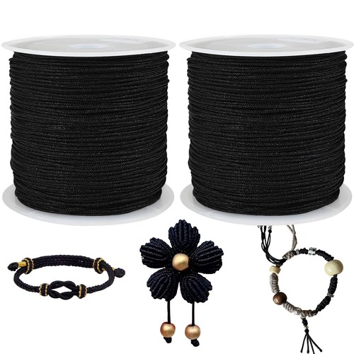 Black nylon beading cord 100 - nylon,